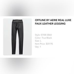AERIE FAUX LEATHER LEGGING